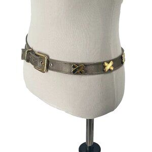 Vtg Gold Tone Mesh Belt Bold Glitzy Studio 54 Retro Statement Piece